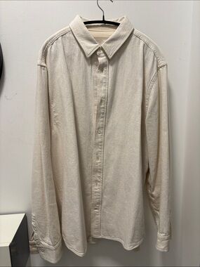 COS Cream Button Up Denim Shirt